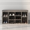 Shoe Storage Bench, 10 Cubbies Shoe Bench with Cushion and Side Pocket, 41 Inch Entryway Shoe Organizer, Cubby Shoe Rack with Adjustable Shelves - 4 of 4