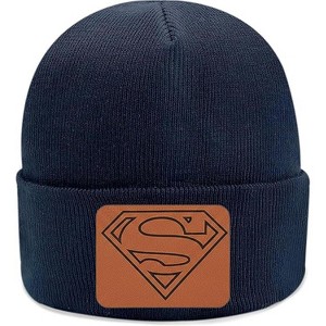 Beanie for Kids and Adults Winter Hat – Beanie with Superman Leather Patch Licensed (One Size) - 1 of 4