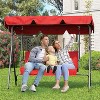 Patio Swing Chair With Adjustable Canopy, Outdoor Swing Chair With Adjustable Tilt Shade, Canopy Hanging Swings Glider Lounge Chairs - 2 of 4