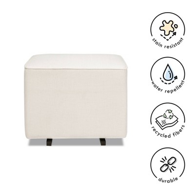 Performance Cream Linen Universal Gliding Ottoman