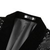 Cloudstyle Men's One Button Slim Fit Velvet Sequin Blazer Party Prom Dinner Jacket - 4 of 4