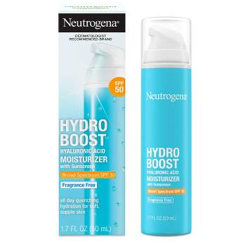 Neutrogena Hydro Boost Hyaluronic Acid Facial Moisturizer to Hydrate & Soothe Dry Skin - Fragrance Free - SPF 50 - 1.7 fl oz