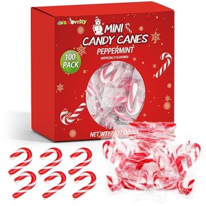 4E's Novelty 100pc Mini Candy Canes - 2" Peppermint, Individually Wrapped, Perfect Christmas Treats for Kids & Adults. - 1 of 4