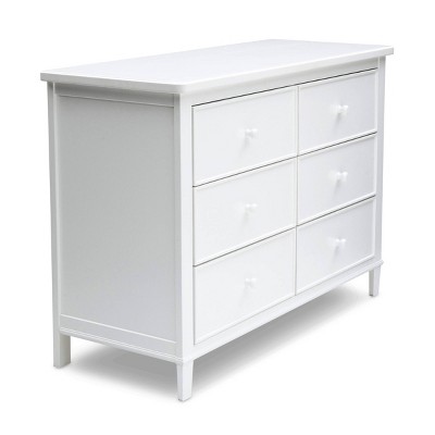 White Double Nursery Dresser with Interlocking Drawers
