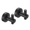 Black 2-Pack Round Base Wall Mounted Hook Sets with Included Hardware , and Bedroom Furnishing Accessories - 3 of 4