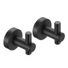 Round Base Wall Hanging Hook with Screws- Matte Black Hook, 2 Pack, for Entry Shoe Cabinet, Wardrobe Bathroom Bedroom Furniture Hardware - image 2 of 4