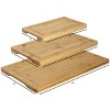 MegaChef 3 Piece 9 Inch, 12 Inch, and 15 Inch Bamboo Wood Cutting Board Set with Juice Grooves - 3 of 4
