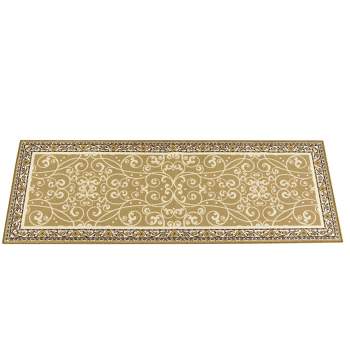 Collections Etc Scroll Floral Printed Rug