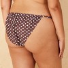 Women's Low-Rise High Leg Cheeky Side-Tie Bikini Bottom - Wild Fable™ Brown Polka Dot - image 2 of 3