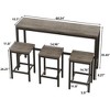 Kumasinova Rectangle 4-Piece Dining Set –Long Table with 3 Bar Stools, Modern Kitchen Table Set for Breakfast Nooks, or Small Dining Spaces - 3 of 4