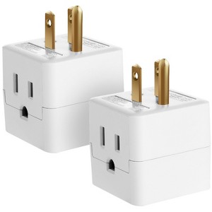 Fosmon [ETL Listed] 3-Outlet Wall Outlet Extender, 3-Prong Grounded Indoor Compact Outlet Plug Splitter, Portable Mini Outlet for Travel - 1 of 4