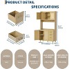Acekool 71" Tall Rattan Kitchen Pantry Cabinet, Boho Hutch with Microwave Shelf, Drawers, Hooks, Storage for Dining Room, Natural - 2 of 4