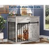 COZONY 37.8" Farmhouse Dog Crate Furniture, 2-in-1 Sliding Barn Door Dog Crate & Side Table with Storage Drawer for Medium Dogs, Iron-Wood Design - 4 of 4