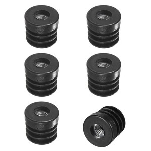 Unique Bargains Metal Furniture Legs Plastic Insert for Round Tubes with M8 Thread Black - 1 of 4