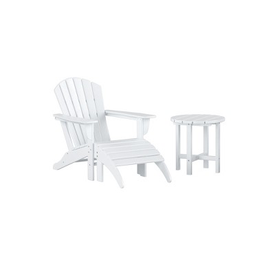 WestinTrends Dylan HDPE Outdoor Patio Adirondack Chair with Ottoman and Side Table (3-Piece)