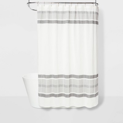 Engineered Plaid Shower Curtain White, Target Shower Curtains Grey And White