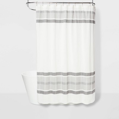 Photo 1 of Engineered Plaid Shower Curtain White - Project 62