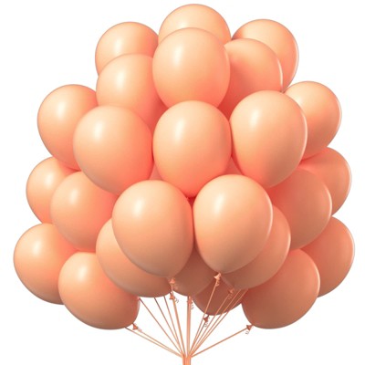 PartyWoo Balloons Peach Pastel Light Orange Peachy Pink 12 Inch 50 pcs