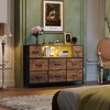 8-Drawer Fabric Dresser with Charging Station and LED Lights, TV Stand for 55-Inch - 2 of 4
