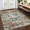 Washable Vintage Rug Non Slip Low Pile Rug Soft Throw Floor Cover Foldable Indoor Carpet for Living Room Bedroom Playroom Nursery - 4 of 4