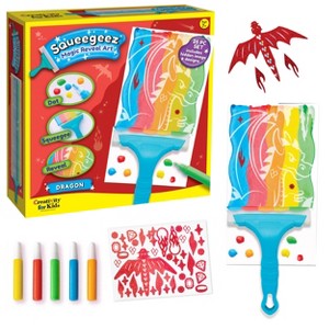 Creativity for Kids 25pc Dragon Squeegeez Magic Reveal Art Kit: DIY Craft Activity for Ages 7+, Includes Stickers & Paint - 1 of 4
