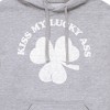 Men's - Instant Message - Kiss My Lucky Ass Graphic Fleece Pullover Hoodie - 2 of 4