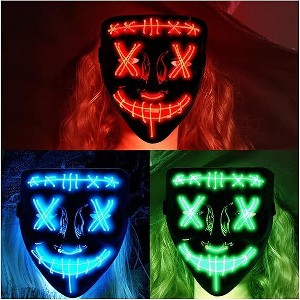Halloween Scary Mask LED Mask LED Purge Mask LED Light Up Mask - 1 of 4