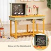 Infans Kids Wooden Toy Workbench w/Storage Space & Blackboard Tool Accessories for Boys - 4 of 4