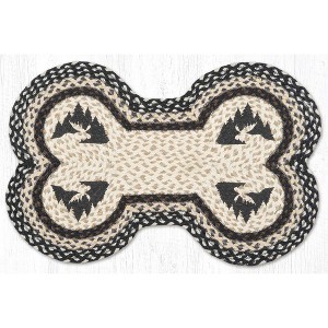 Earth Rugs Graphic Moose Dog Bone Braided Jute Stair Tread – 18"x28" - 1 of 3
