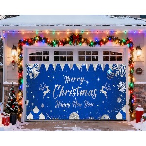 Giant 7x16 ft Christmas Garage Door Banner, Festive Holiday Decor for Outdoor & Indoor, Reusable Polyester with Hanging Rope - 1 of 4