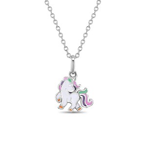 Girls' Fancy Unicorn Sterling Silver Necklace - In Season Jewelry - 1 of 4