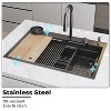 FUFU&GAGA Multi-Functional Stainless Steel Kitchen Sink,Modern Workstation Sink with Cutting Board/cup rinser/Pull - Down Faucet,Matte Black - 3 of 4