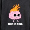 Women's - Instant Message - This Is Fine Brain Fire Lightweight French Terry Wide Neck Long Sleeve Shirt - 2 of 4
