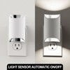 YANSUN 2-Pack 1W Plug-in Light-Controlled Night Light, White 5000K, Cylinder Up/Down Light, Electroplated Edge, U.S. Two-Prong Plug - 2 of 4