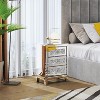 VINGLI Mirrored Nightstand with 3 Drawers Modern End Table Bed Side Table with Mirrored Finish - 2 of 4