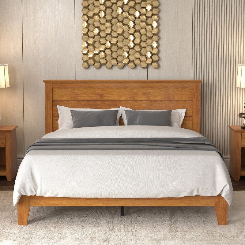 Galano Harlowin Wood Frame Queen Platform Bed With Headboard, 1 of 16