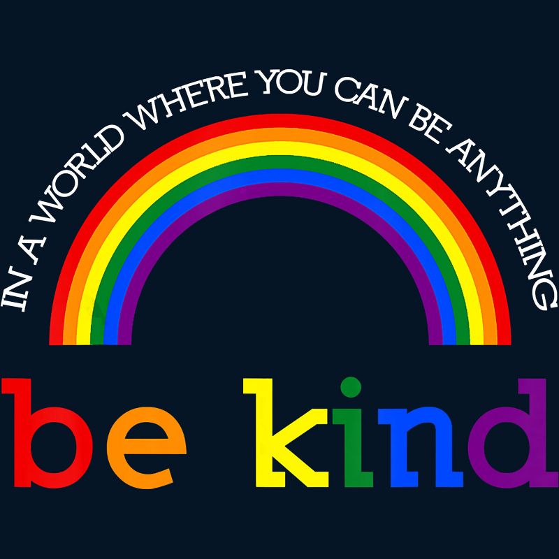 Adult Design By Humans Can Be Anything, Be Kind Pride By JeilJersey T-Shirt, 2 of 3