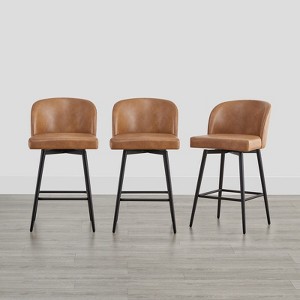 Spruce&Spring Counter Height Swivel Barstool with Metal Legs Set - 1 of 4