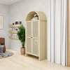 70.28"Modern Arch Tall Storage Cabinets For Living Room Larder Cupboard,Wood Tall Storage Cabinets With Doors And Shelves Bedroom Cabinets-Cuddlewood - 3 of 4