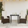 vidaXL Garden Dining Set Brown, Black, Cream - 2 of 4