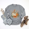 Simply Sage Market Coquette Orange Bow Fall Floral Garment Dyed Long Sleeve - 3 of 4