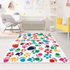 5 x7 Animal Paw Print Washable Area Rug - Non-Slip Soft Indoor Carpet for Living Room, Bedroom & Dining Room - 3 of 4