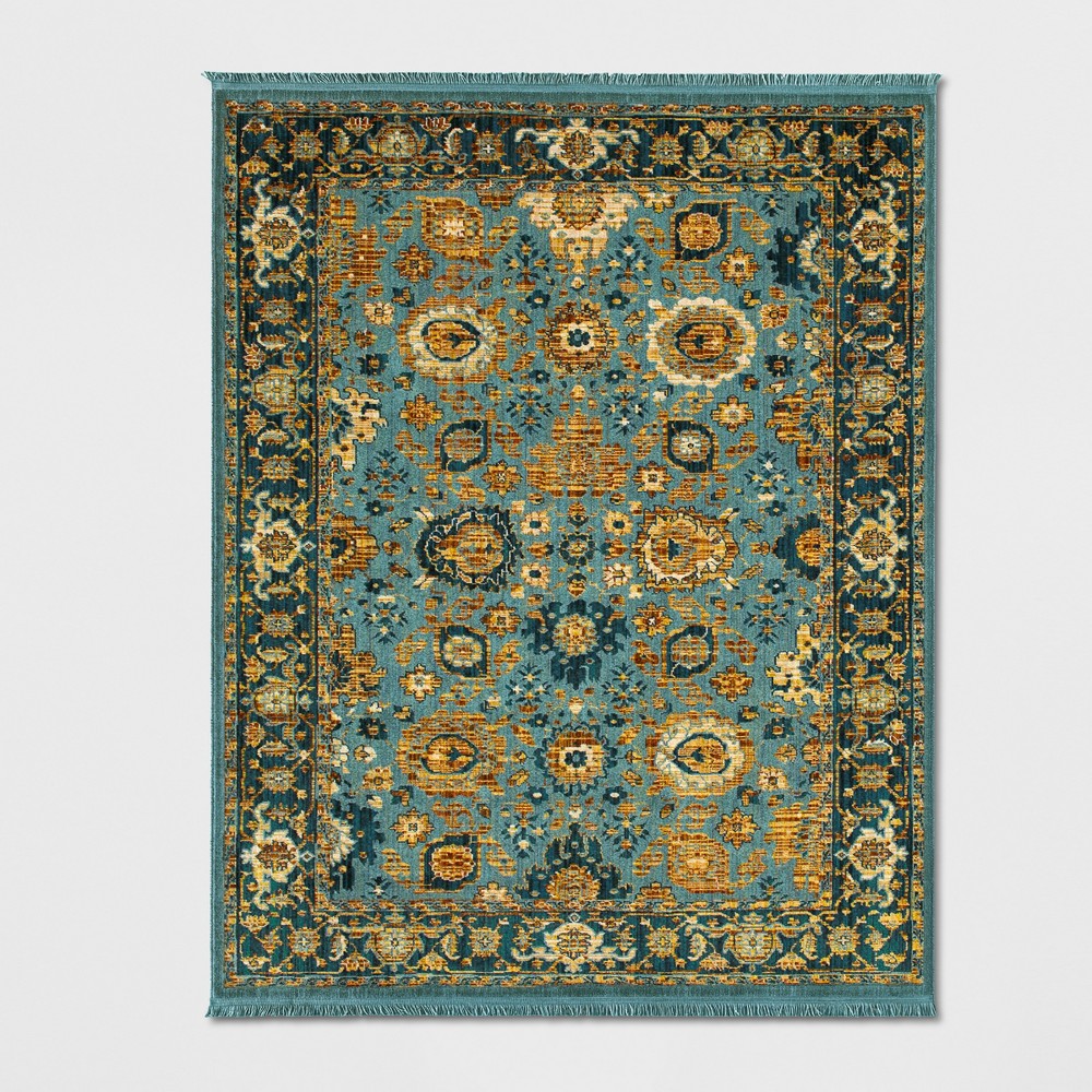 10'x13' Persian Style with Fringe Border Woven Area Rug Aquamarine - Threshold™