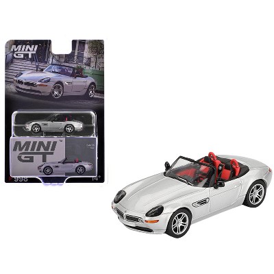 BMW Z8 Roadster Silver Metallic with Red and Black Interior Limited Ed 1/64 Diecast Model Car by Mini GT