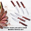 16-Piece Knife Set with Block, Kitchen Knife Set, German Stainless Steel Knife Set with 6 Steak Knives and Knife Sharpener, Unique Hammered Design - 3 of 4