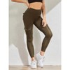 DOMETOUR Women's Elastic Tights Hip-up Bottom-up Pants Pocket Buttons Yoga Pants Yoga Pants - 3 of 4