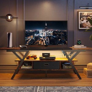 Bestier 70" TV Stand for TVs up to 75" with Power Outlets Gaming Entertainment Center with LED Light - 1 of 4