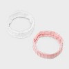 Textured Fabric Headwrap Set 2pc - Wild Fable™ Pink/White: Hair Styling, Fashion, Recycled Polyester, Elastic - 2 of 3
