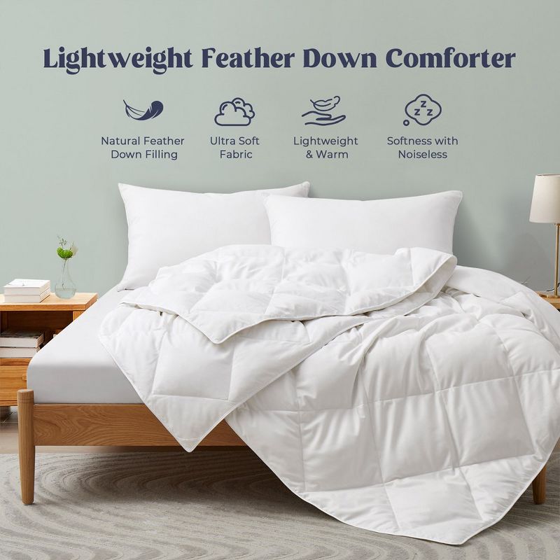Peace Nest Lightweight & Medium Weight White Goose Feather Down Comforter, 1 of 8