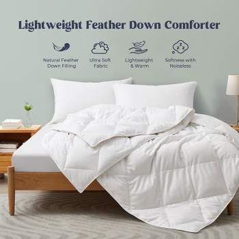 Peace Nest Lightweight & Medium Weight White Goose Feather Down Comforter